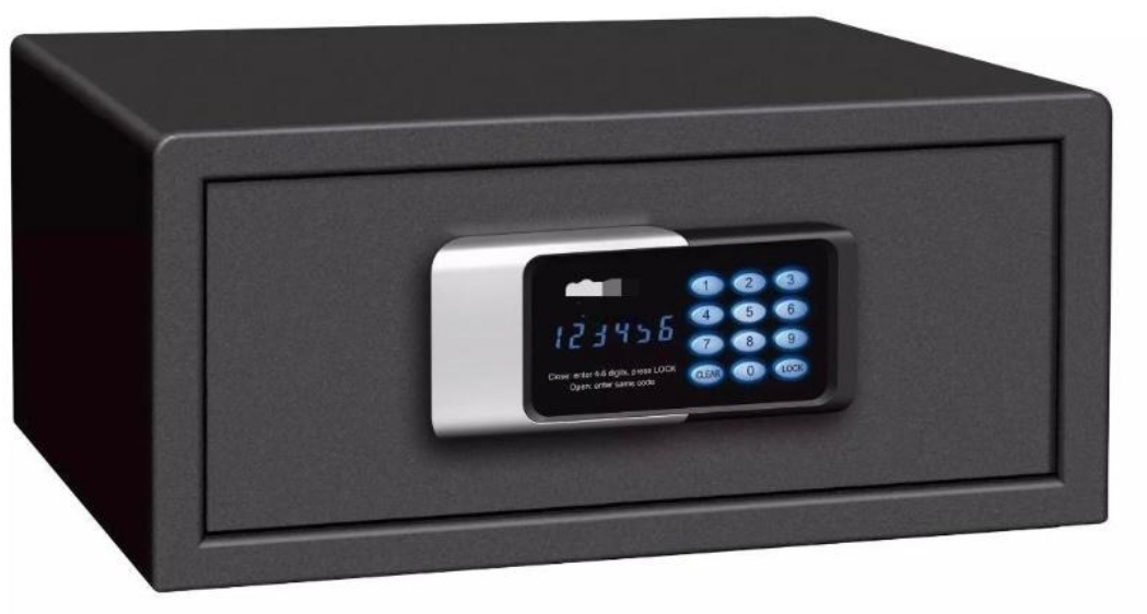 "      VIP TİPİ  1 CCİ SINIF LCD EKRALI ELEKTRONİK ŞİFRELİ KALİTELİ ACİL AÇMA ANAHTARLI OTEL ODA KASASI 20*43*35CM 11KĞ ( 99€ )+KDV