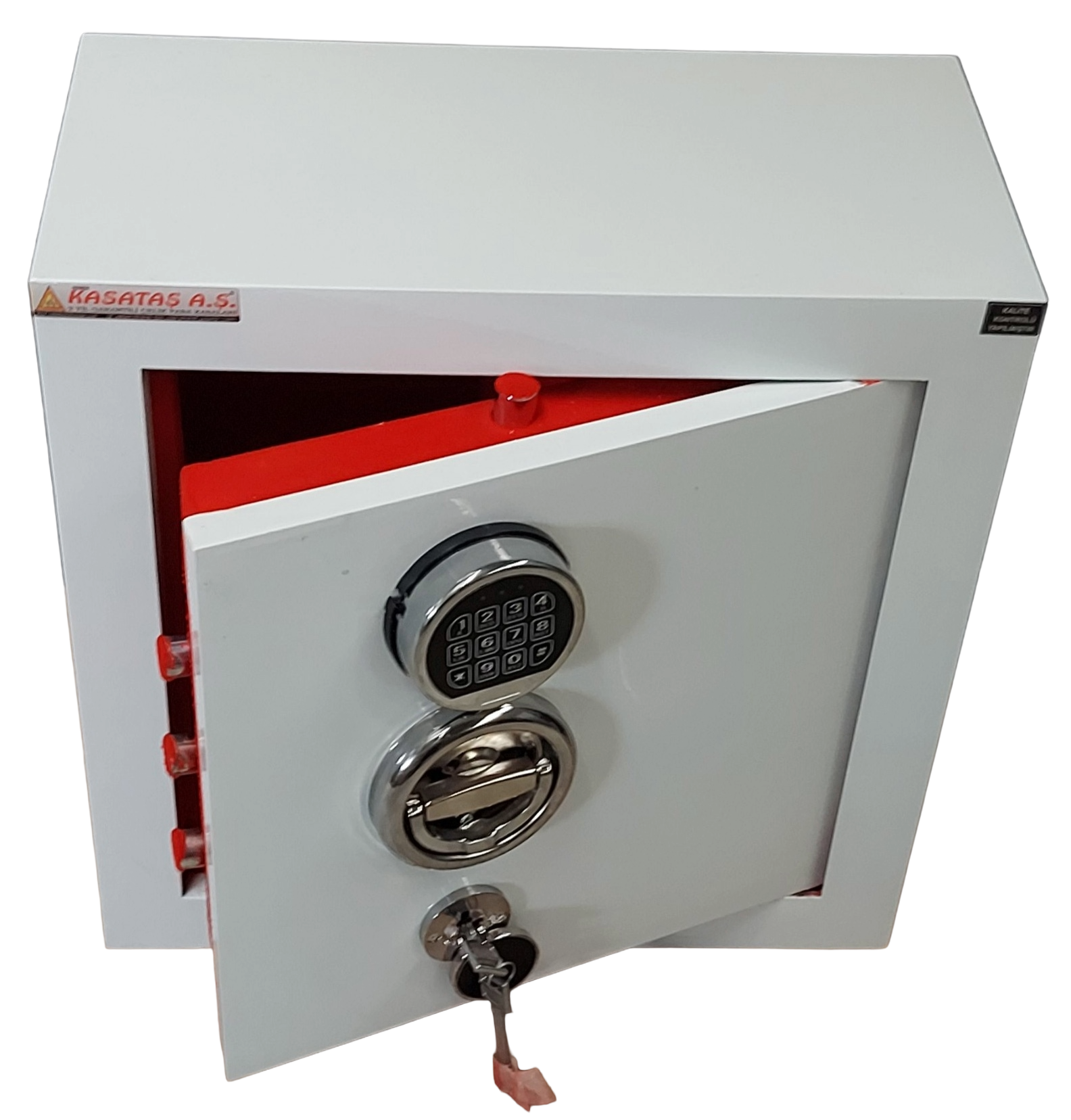 050DASH BODRUM TİPİ KOMPLE 15MM ÖZEL ELEKTRONİK ŞİFRELİ VE ÖZEL ANAHTARLI ANKASTRE GÖMME DUVAR KASASI 50*50*25CM 64KĞ  ( 899€ )+KDV ADRESE TESLİM