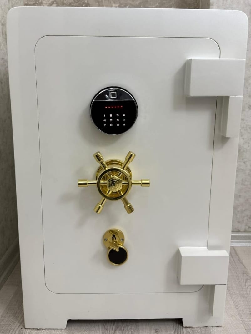 "   007HRNSEP ELİPS EV VE OFİSTİPİ YÜKSEK GÜVENLİKLİ SARI NİKELAJLI KOLLU VE AGIZLIKLI HERKÜL CAM KİLİTLEMELİ TANK ZIRHLI ELİPS DOLGULU ÇELİK PARA KASASI 85*55*55CM 400KĞ ( 1999€ )+KDV