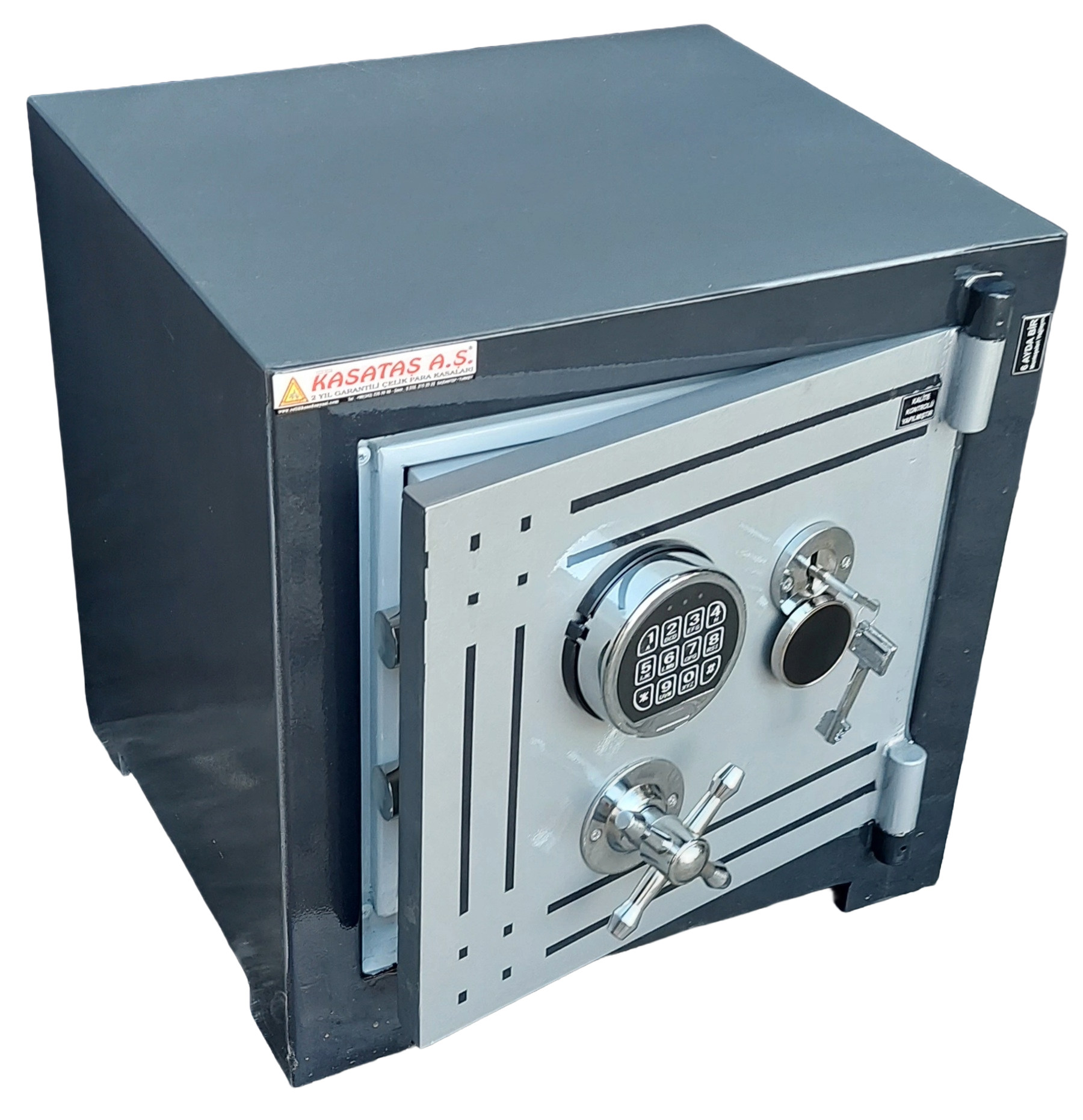 "       0001ESOL  GAZİANTEP EV VE OFİS MASA ALTI  TİPİ GRİ RENK 2 ADET MONTAJ DELİKLİ1 ÖZEL MAYMUNCUK AÇMAZ ANAHTARLI  ANAHTAR ALTI 7*11CM MATKAP DELMEZ ÇELİKLİ TABLA GİZLİ GÖZLÜ ELEKTRONİK ŞİFRELİ ÇELİK PARA KASASI 45*45*39CM 100KĞ ( 550 )+KDV ADRESE TESLİM