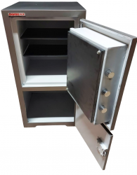 "       008AE EGM ÖZEL OFİS TİPİ ALTI DOLAPLI ÖZEL MAYMUNCUK AÇMAZ ANAHTARLI ORTA ANAHTAR ALTI MATKAP DELMEZ ÇELİKLİ( 7*11CM ) TABLA GİZLİ GÖZLÜ ÇELİK PARA KASASI 102*50*50CM 200KĞ ( 899€ )+KDV