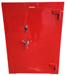 "       TEKKAPILI İÇİ AHŞAP KAPLI  1 ANAHTARLI YANGINA DAYANIKLI PATLAYICI DEPOLAMA KASASI 150*80*55CM 235KĞ  ( 2999€ )+KDV