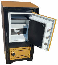ZZZZZZZ"* 007AE - 85 LİK EV TİPİ ANAHTAR TAŞIMA ZORUNLULUĞU OLMAYAN ALTI DOLAPLI ELEKTRONİK ŞİFRELİ ÖZEL YALDIZ VARAK ALTIN RENK ÇELİK PARA KASASI 85*45*39CM 160KĞ  SADECE ( 599€ )+KDV